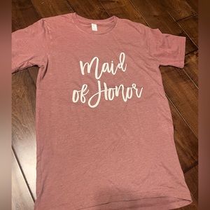 Made of honor made T-shirt. Faded pink.